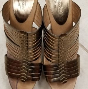 Gold Coach Wedge Sandles